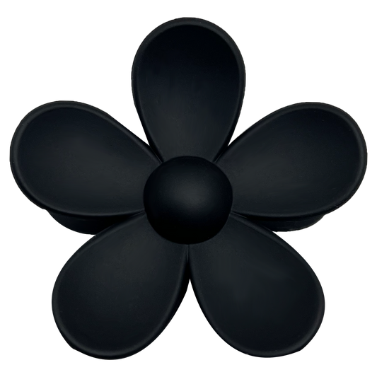 BLACK FLOWER HAIR CLAW CLIP