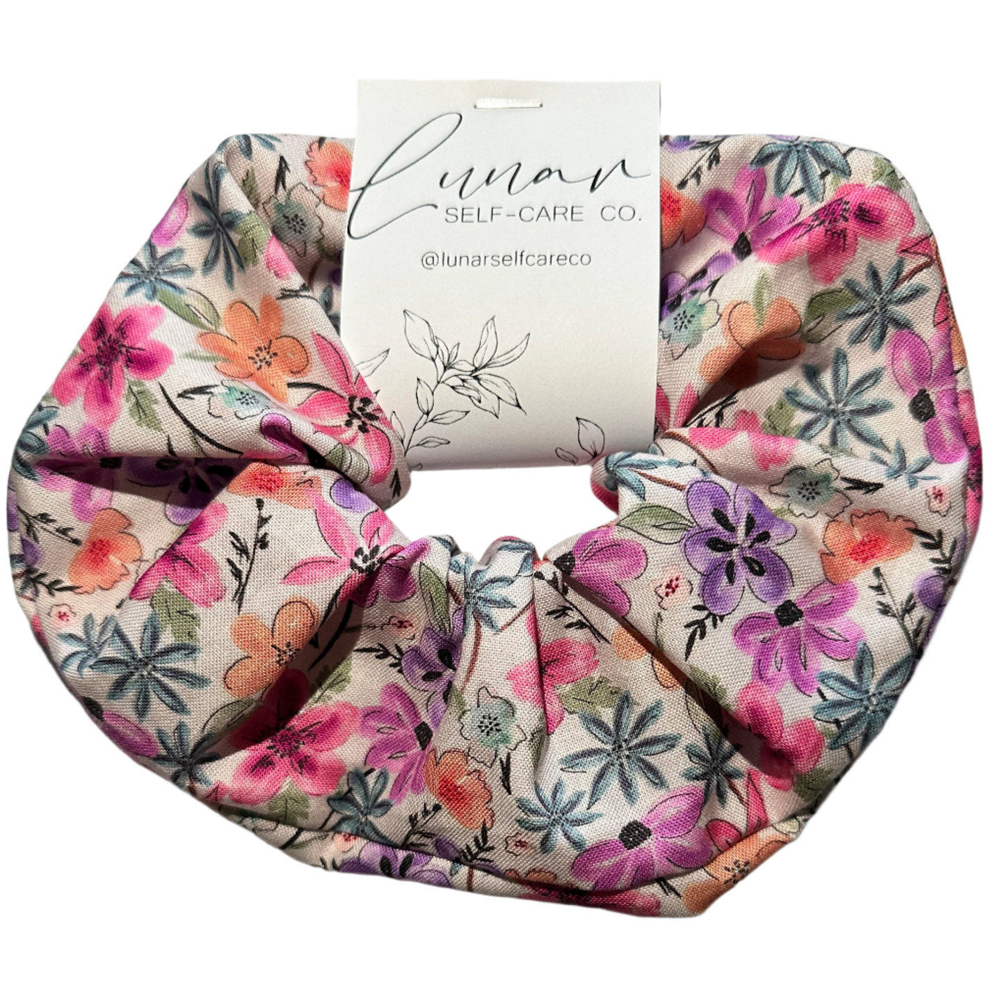 PINK FLOWER SCRUNCHIE