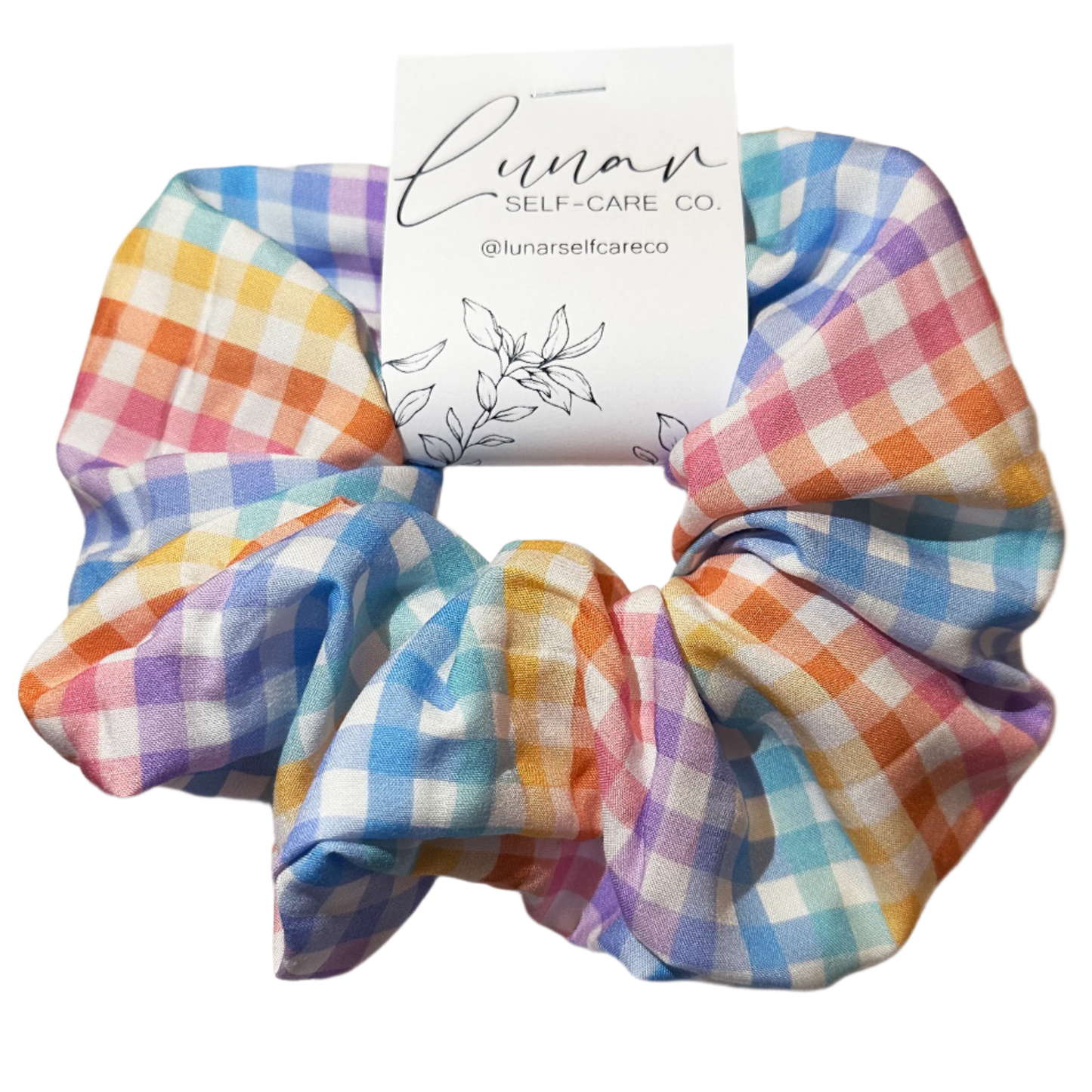 RAINBOW GINGHAM SCRUNCHIE