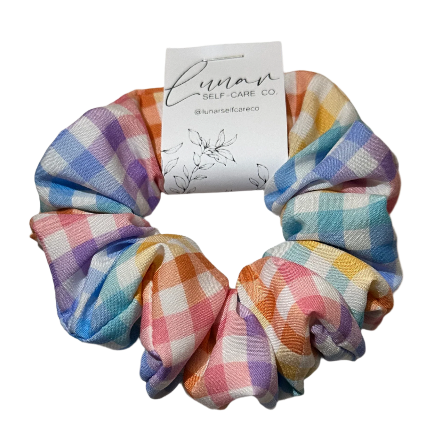 RAINBOW GINGHAM SCRUNCHIE