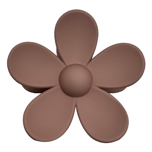 TAUPE FLOWER HAIR CLAW CLIP