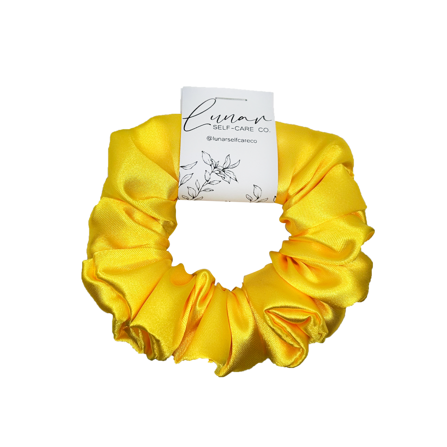 YELLOW SATIN SCRUNCHIE