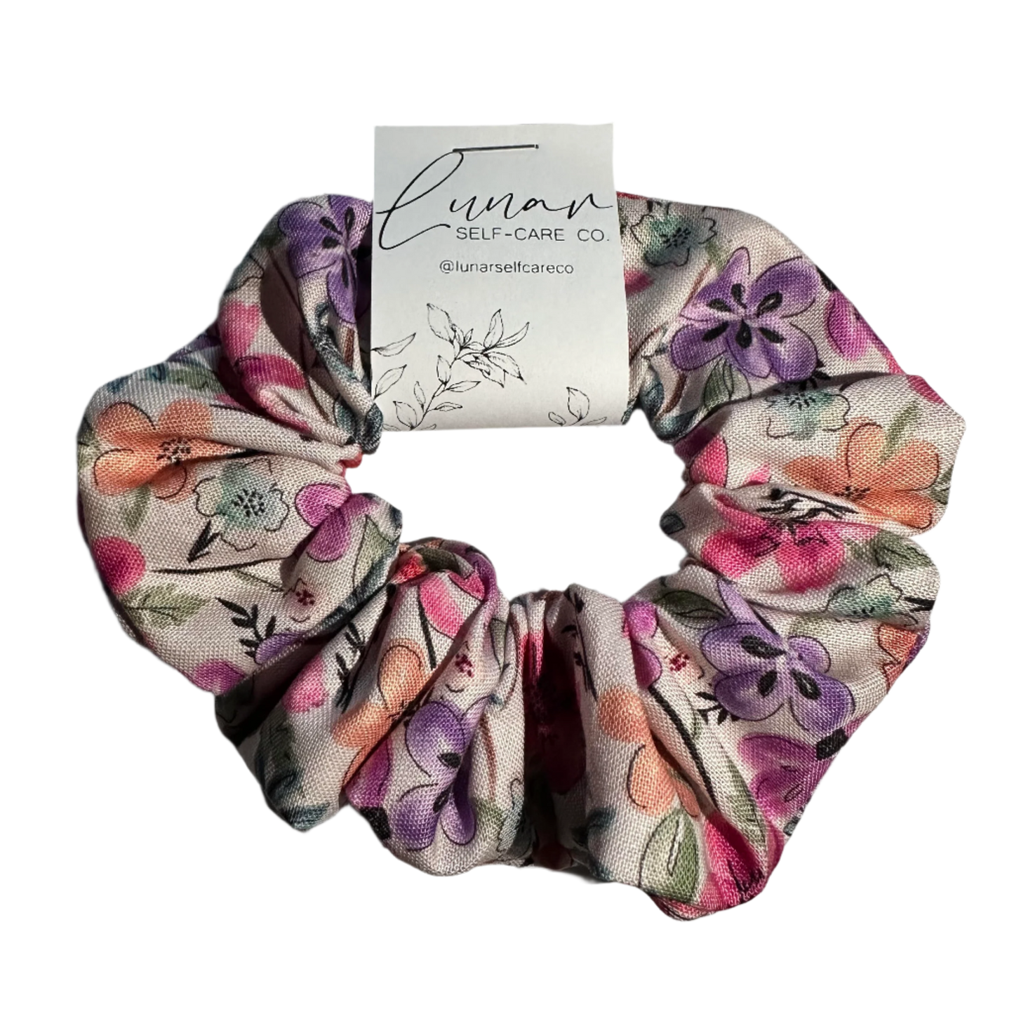 PINK FLOWER SCRUNCHIE